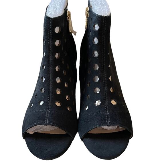 Bettye Muller Concepts Black Suede Open Toe Suede Booties NEW Size 6.5 - Picture 2 of 10